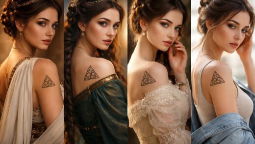 découvrez l'élégance intemporelle du tatouage triquetra, symbole féminin riche en histoire et en signification, qui sublime la beauté et la force des femmes à travers les âges.