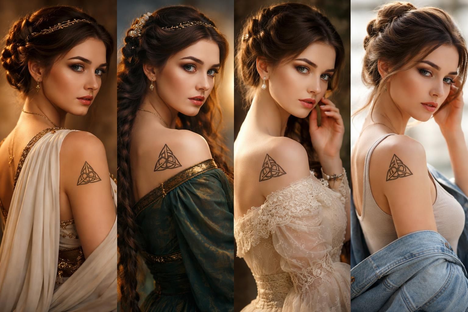 découvrez l'élégance intemporelle du tatouage triquetra, symbole féminin riche en histoire et en signification, qui sublime la beauté et la force des femmes à travers les âges.